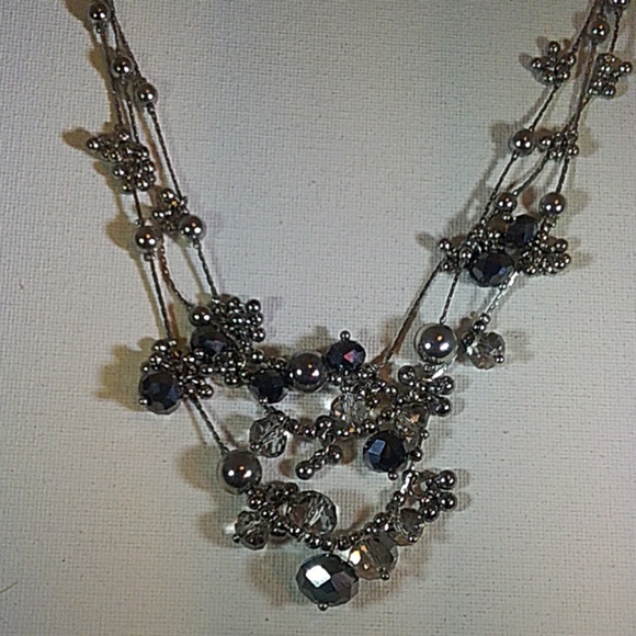 Cold Water Creek Mirrored Bead Necklace - Picture 2 of 5